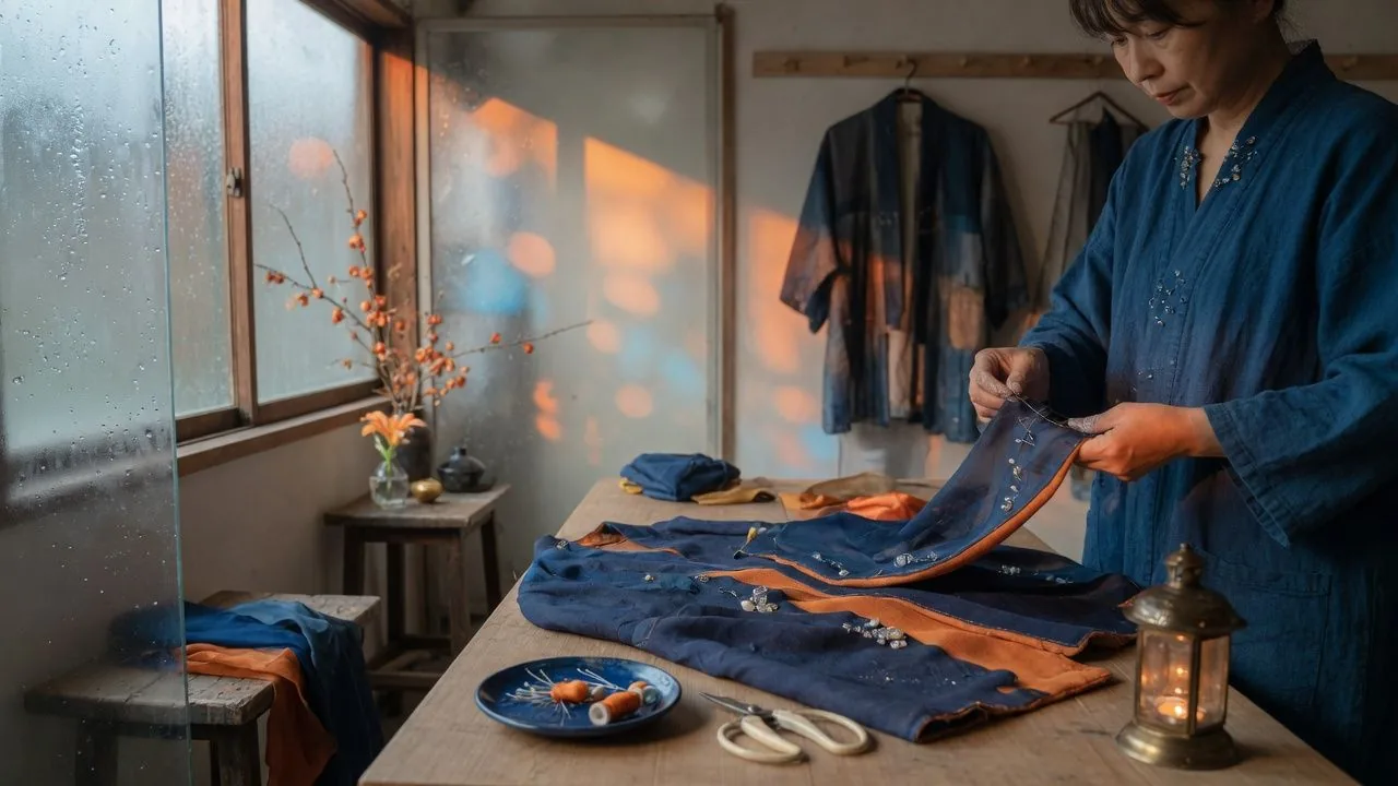 Juniper Garden Pathのアトリエで服を作っている職人